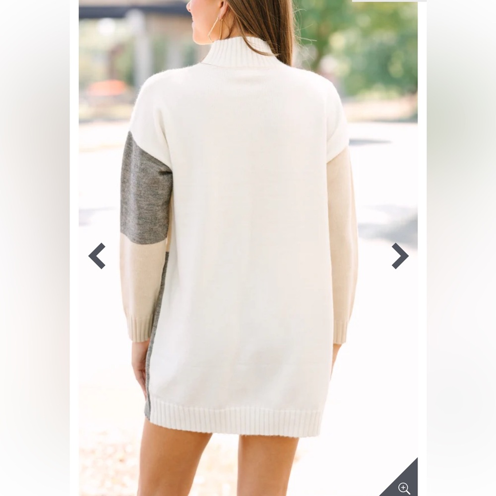 Colorblock Turtleneck Sweater Dress - Picture 3 of 4
